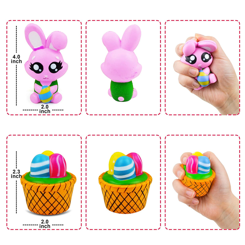 6Pcs Easter Squishy Toys in 6 Adorable Designs