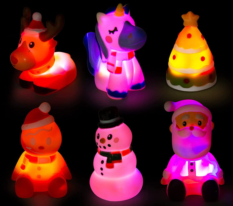 6Pcs Christmas LED Light-UP Bath Toy Set