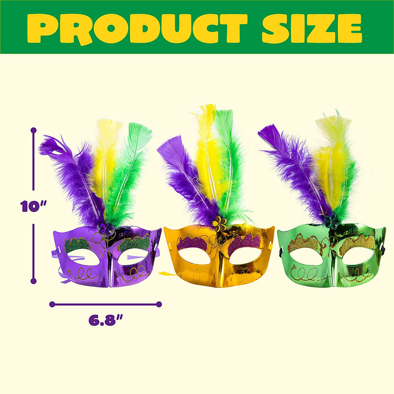 Mardi Gras Diamond Feather Mask 1ct - Litin's Party Value