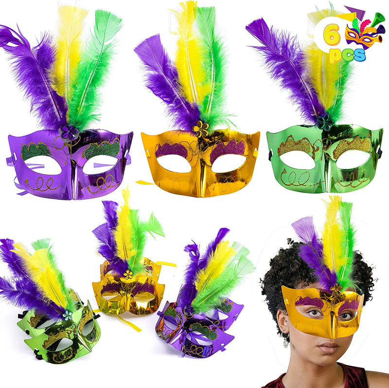JOYIN 33PCS Mardi Gras Party Supplies with 6 Necklace, LED Mask