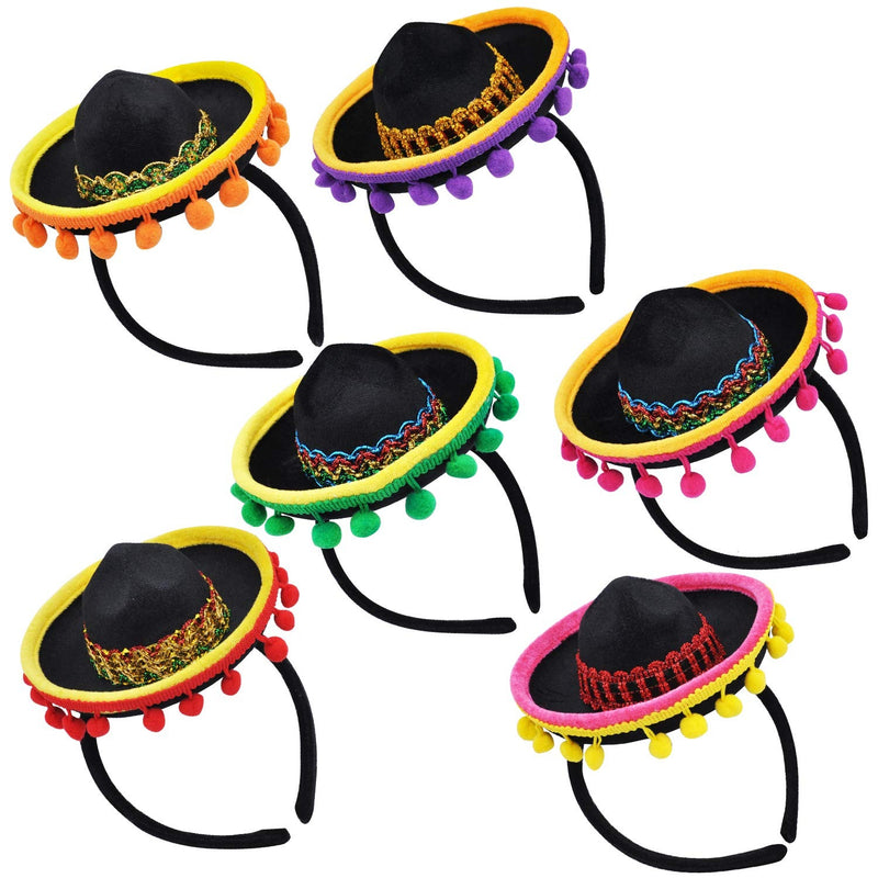 6 Piece Cinco De Mayo Sombrero Headbands