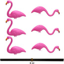 Small Pink Flamingo Yard Ornament, Set 6