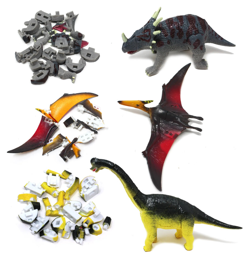 6Pcs 3D Puzzle Dinosaur Toys Prefilled Easter Eggs 3.75 in