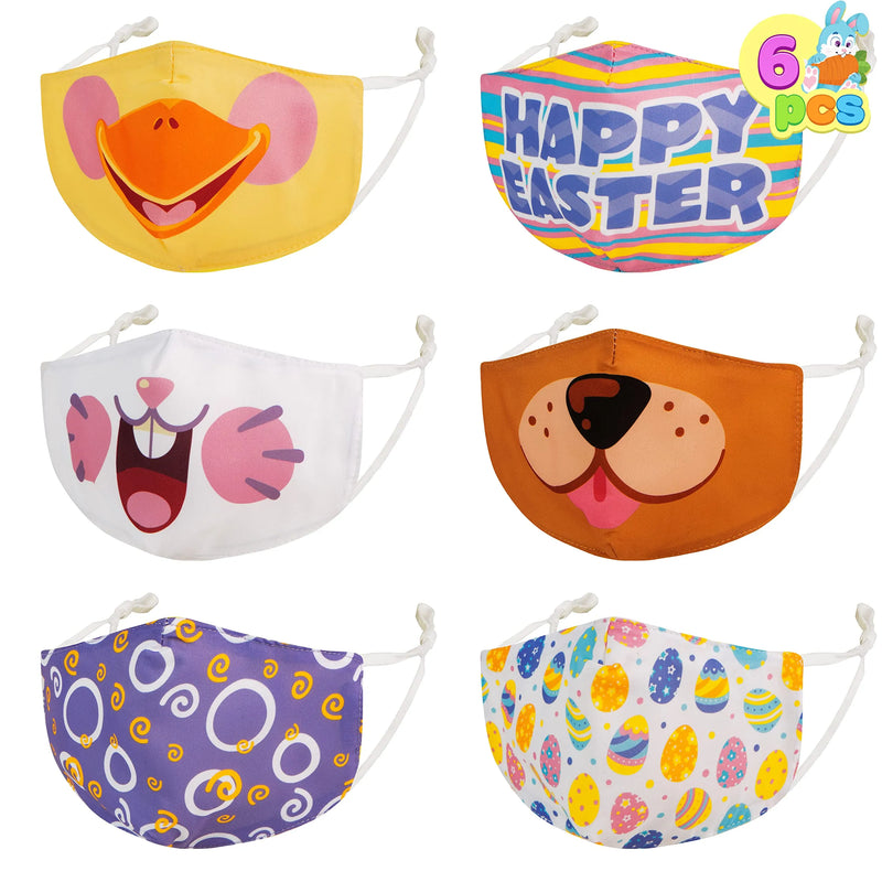 6Pcs Bunny Easter Face Masks for Kids