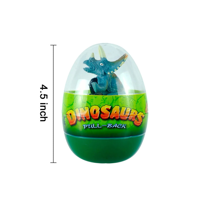 6Pcs Dinosaur Pull Back Cars Prefilled Easter Eggs 4.5in