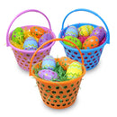 6Pcs Easter Egg Basket With Tricolor Easter Grass 8in