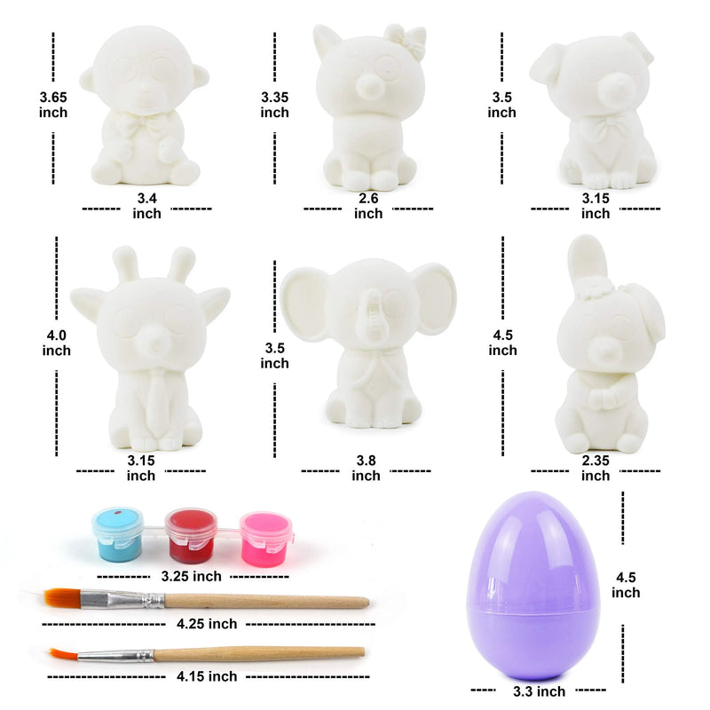 6Pcs Jumbo Easter Eggs Squishies Coloring Kits 4.5in
