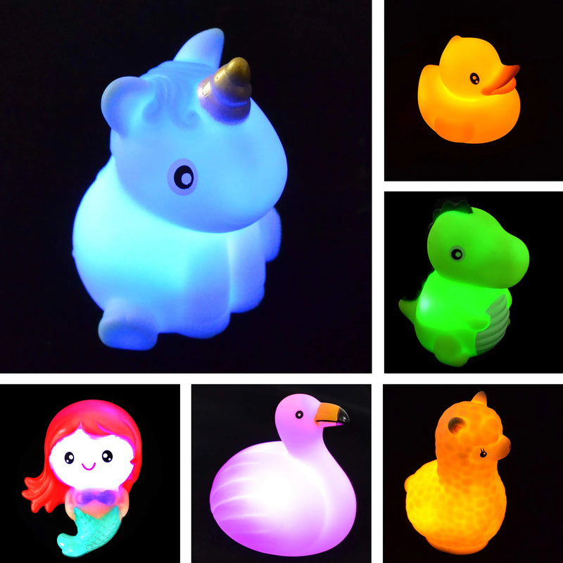 6Pcs Light up Floating Bath Toys Prefilled Easter Eggs