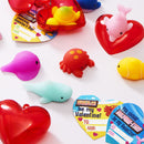 28Pcs Mochi Squishies Filled Hearts with Valentines Day Cards for Kids-Classroom Exchange Gifts