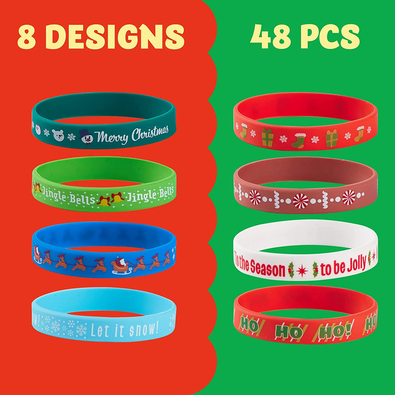 Silicone Bracelet in 12 Designs, 48 Pcs