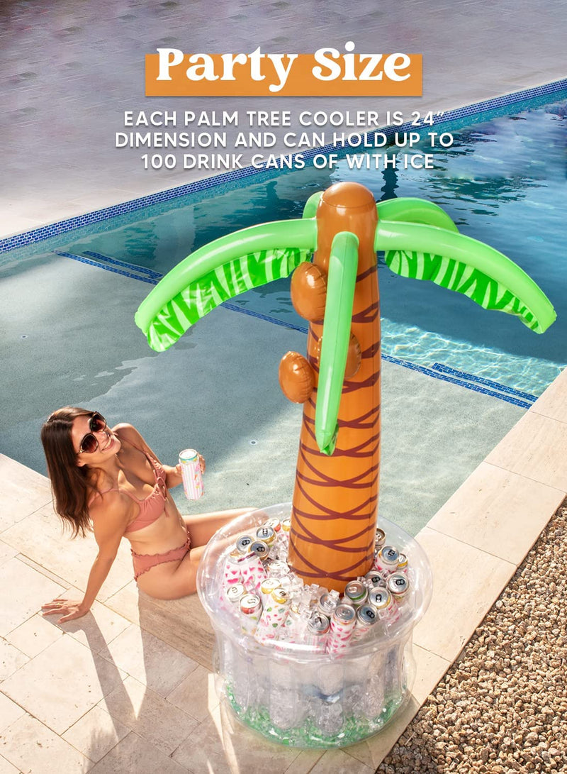 3 Inflatable Palm Trees – 5.5 Feet Tall Each – Luau Party Beach Pool Decor – Free Shipping