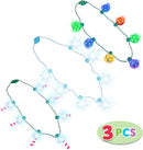 Disco Candy Snowflake Light Up Bulb Necklace, 3 Pcs