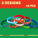 Silicone Bracelet in 12 Designs, 48 Pcs