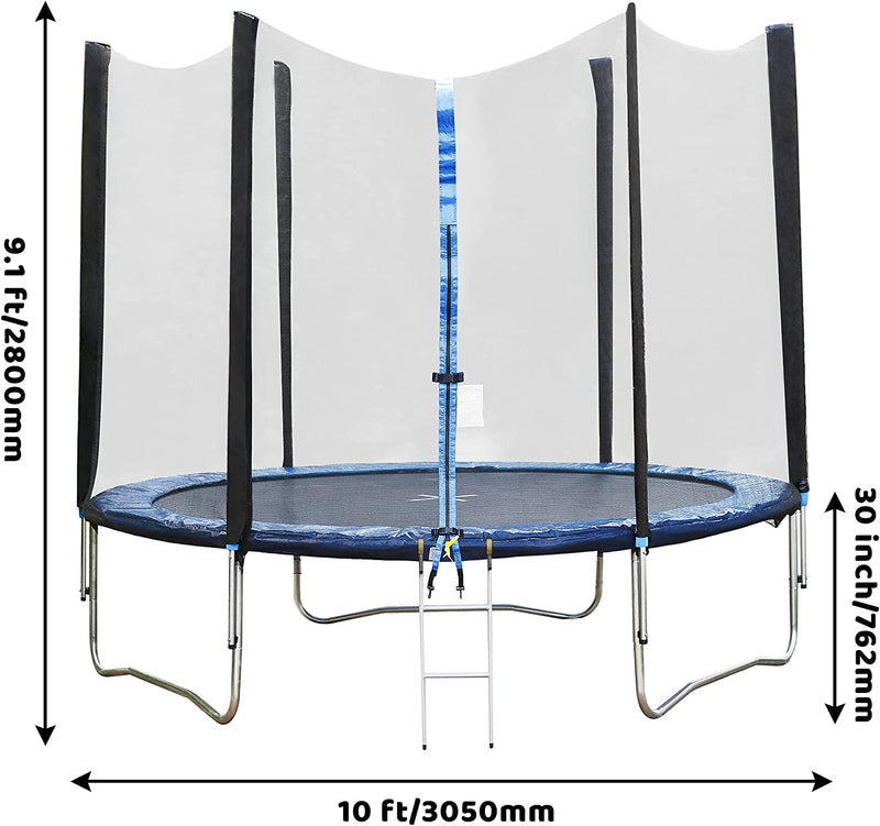 TURFEE - 10ft Trampoline with Enclosure & Ladder