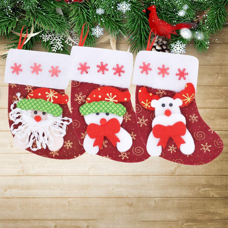6in Mini Christmas Stockings (Patches), 12 Pcs
