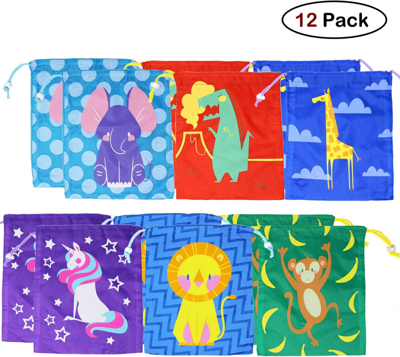 Cartoon Gift Bags in 6 Different Designs, 12 Pack