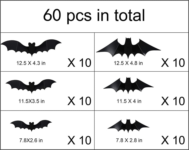 Bat Stickers, 60 Pcs
