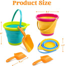 3 Packs Foldable Pail Bucket with Shovels (Bonus Mesh Bag)