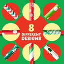 200Pcs Paper Straws Christmas