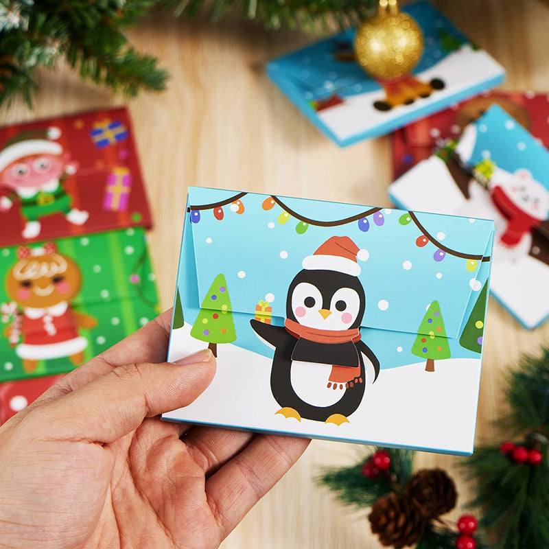 Cartoon Design Christmas Gift Box with Magic Sticker, 36 PCs