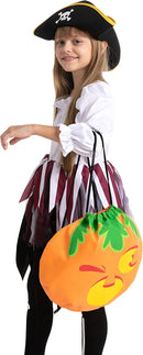 6 Pcs Halloween Drawstring Pumpkin Backpack, Burlap