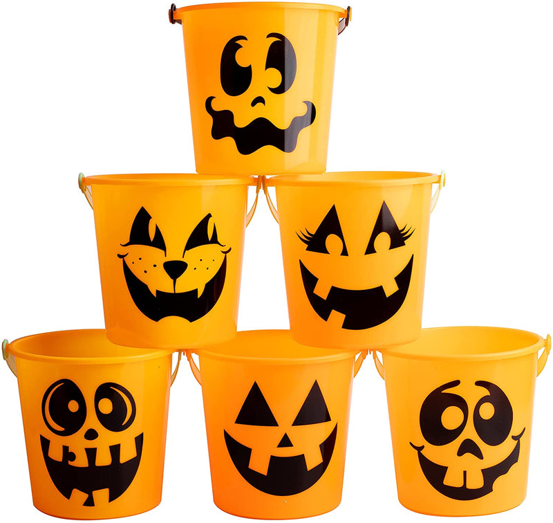 Halloween Pumpkin Face Bucket Set, 6 Pcs