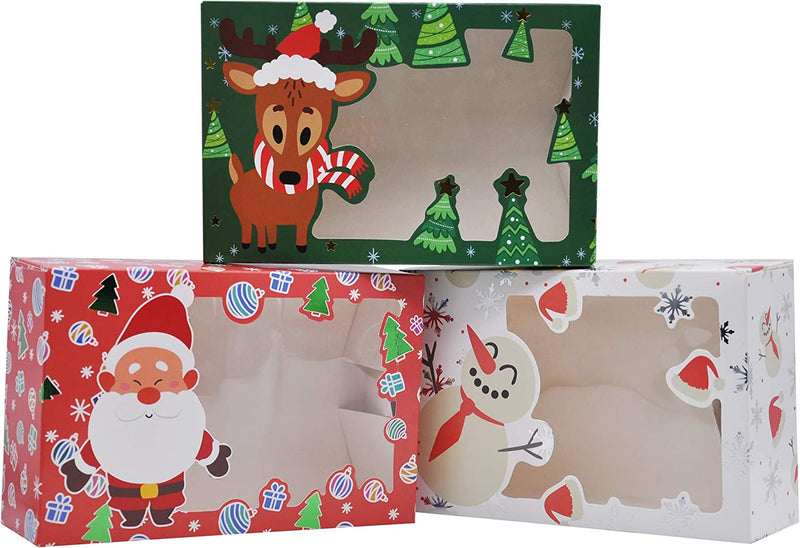 8.75in Christmas Characters Foil Cookie Box with Window, 24 Pcs