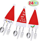 24 Piece Christmas Santa Hats Silverware