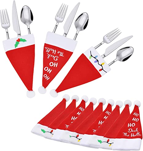 24 Piece Christmas Santa Hats Silverware