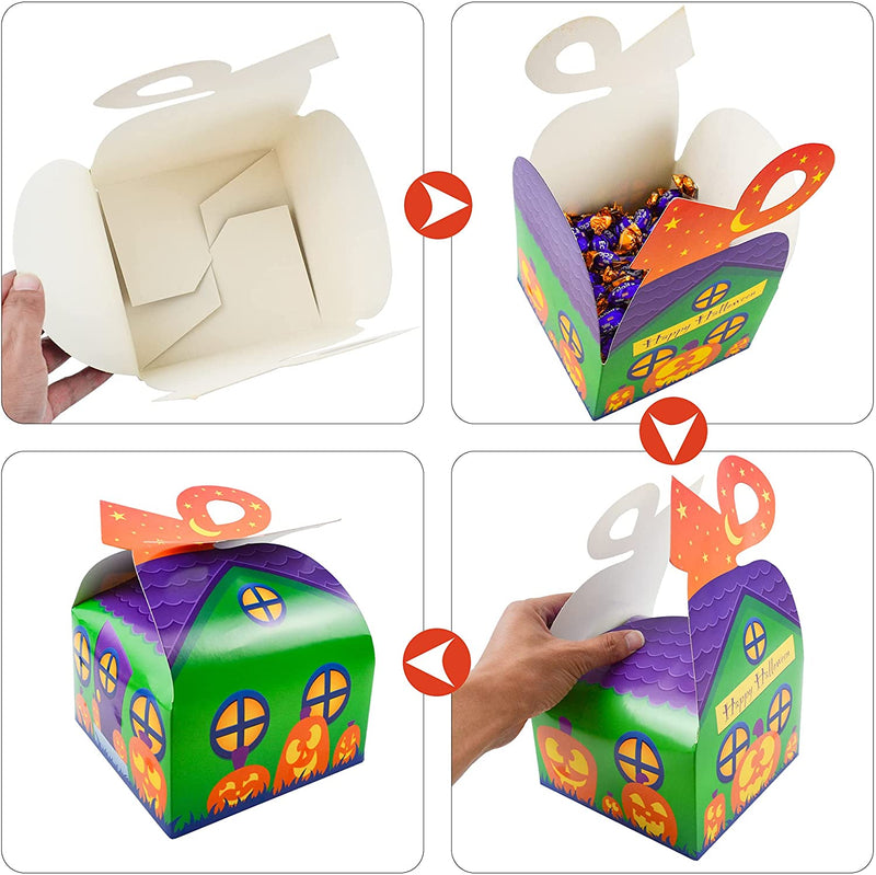 4 Designs Paper Treat Boxes, 32 Pcs