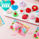 28Pcs Mochi Squishy Toys with Kids Valentines Cards for Classroom Exchange Gift