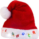 Blinking Light-up Plush Red Santa Hat + Blinking Light-up Elf, 2 Pcs