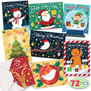 72 Christmas Greeting Cards with Envelopes