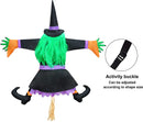 Crashing Witch Into Tree (green) Halloween Decoration