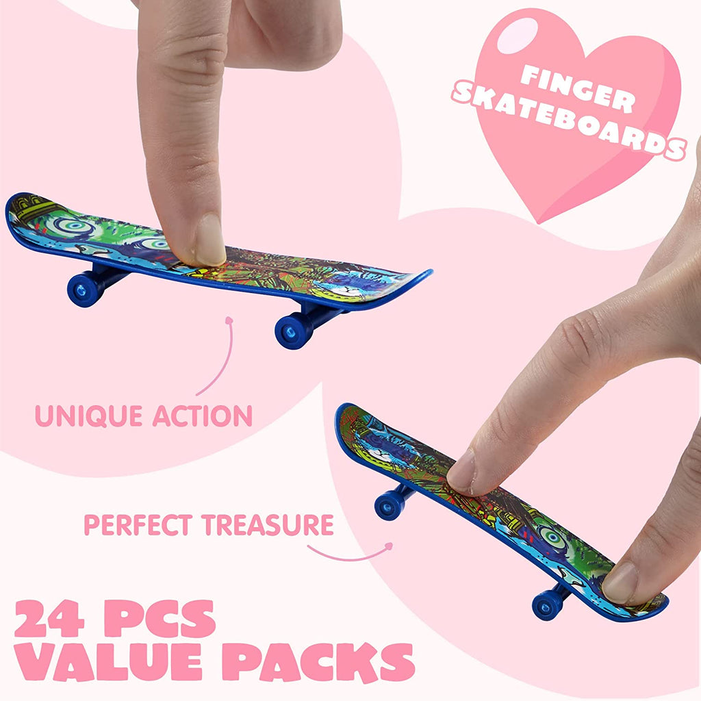  24 Pieces Mini Finger Skateboards Creative Finger