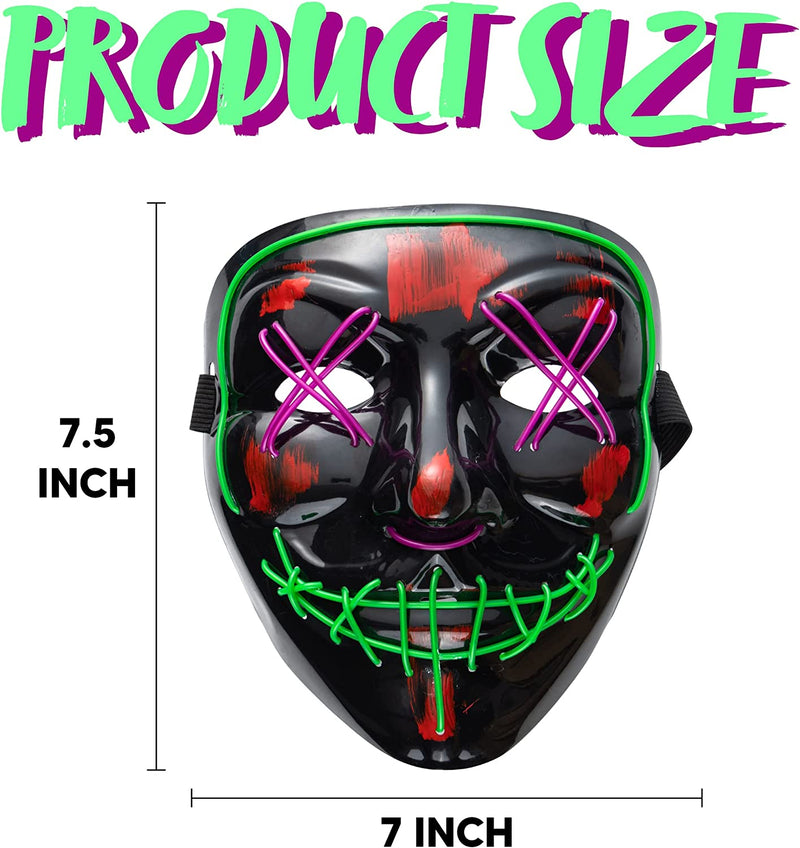 LED Scary Mask (Green and Purple)