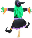 Crashing Witch Into Tree (green) Halloween Decoration