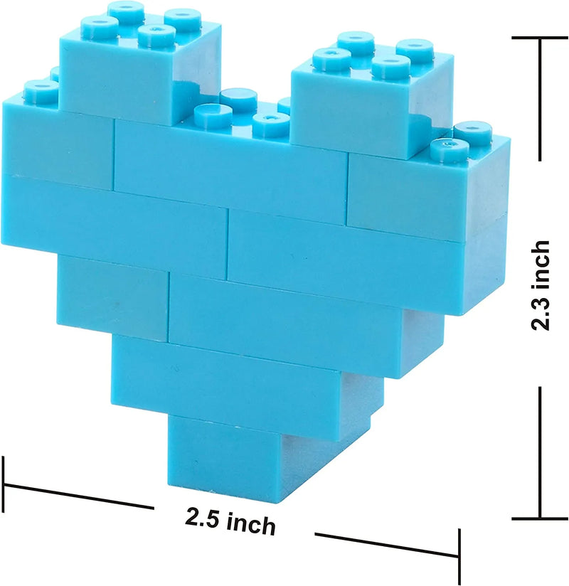 26Pcs Prefilled Hearts with Heart Building Blocks and Valentines Day Cards for Kids-Classroom Exchange Gifts