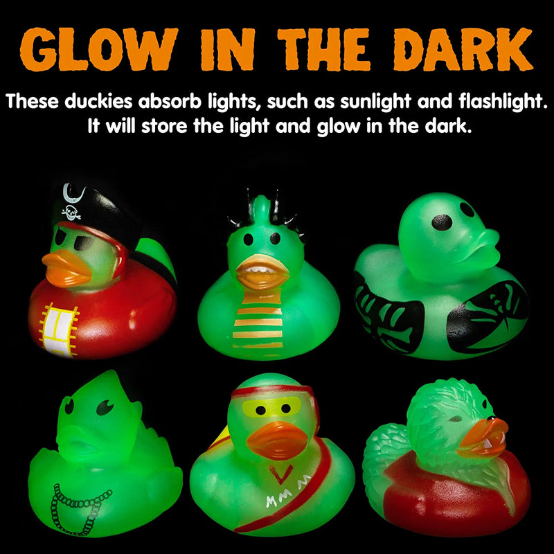 12 6 Designs Halloween Duckies Glow in the Dark