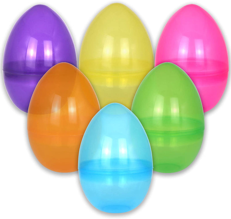 6Pcs Jumbo Transparent Colorful Easter Egg Shells 10in