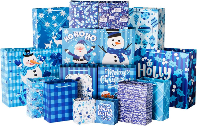Blue Christmas Gift Bag, 32 Pcs