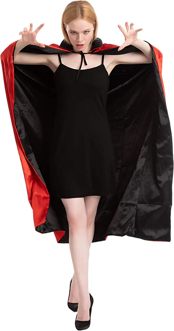 Adult Unisex Vampire Costume Set With Cape And Tattoo Scar