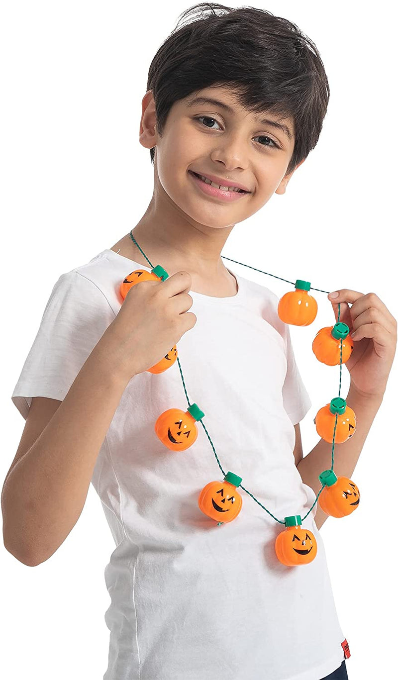 3 Halloween LED Pumpkin Necklace Set