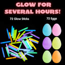 72Pcs Glow Sticks Glow in the Dark Prefilled Easter Eggs 3.15in