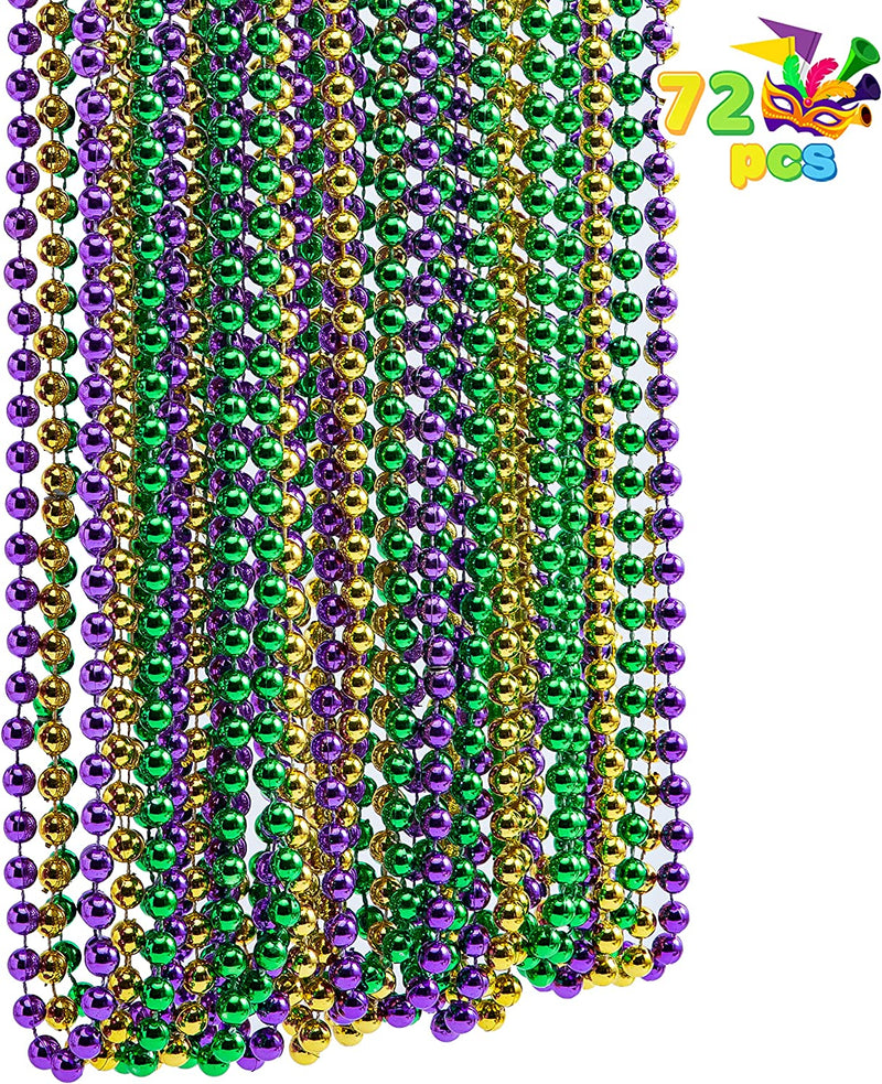 72Pcs Mardi Gras Beads Necklaces