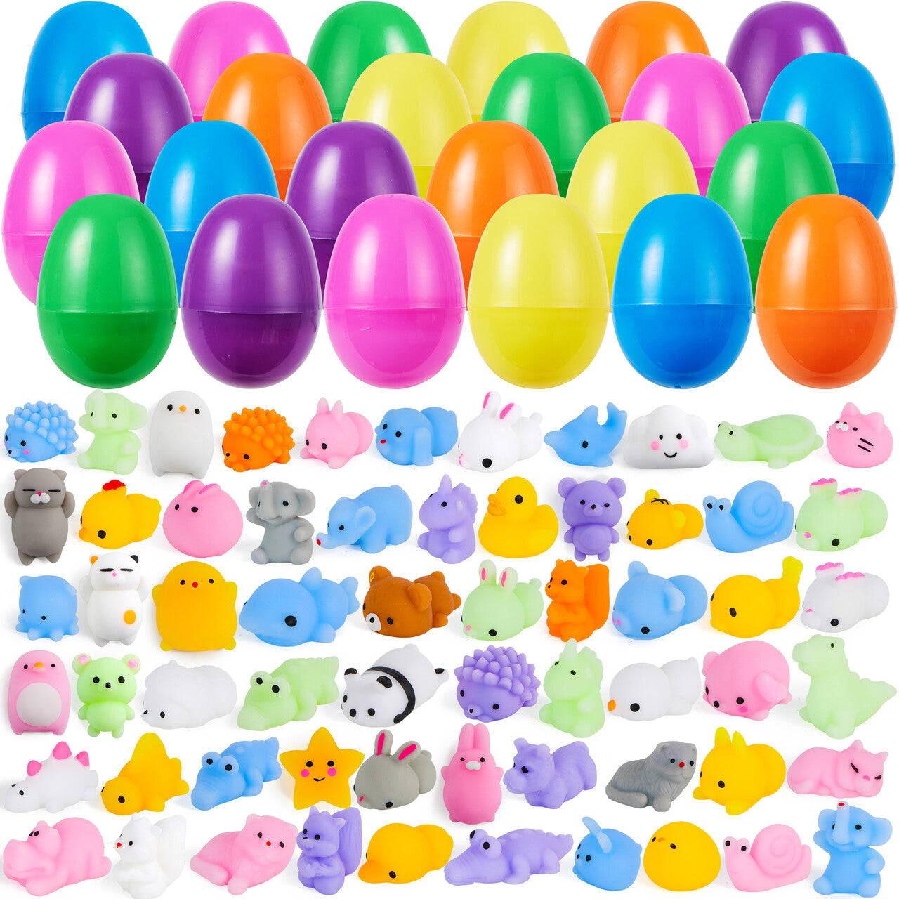 72Pcs Squishy Toys Prefilled Easter Eggs