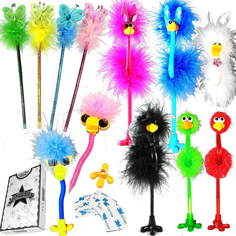 Deluxe Feather Boa Marabou Pens, 12-Pack