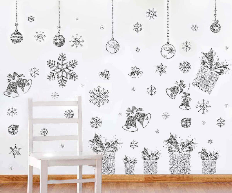Christmas Glitter Snowflakes Window Wall Stickers