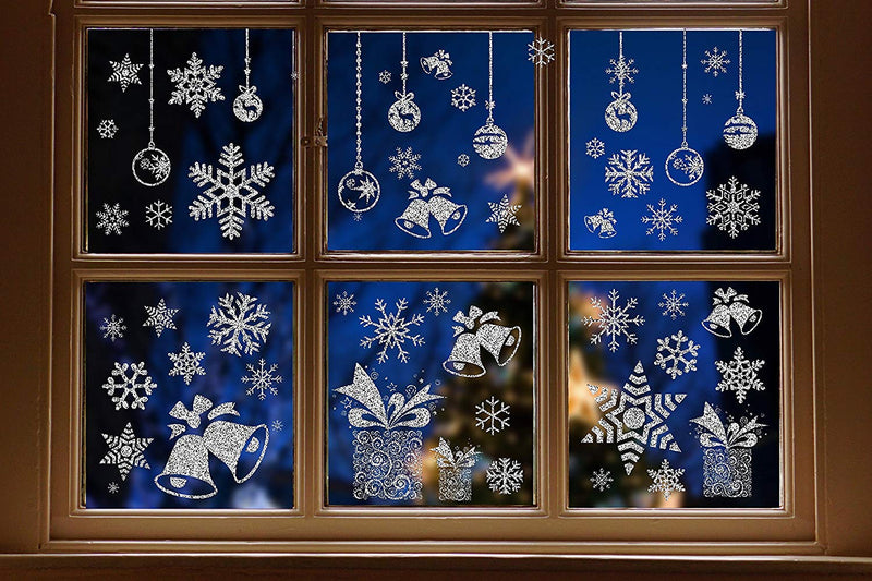 Christmas Glitter Snowflakes Window Wall Stickers