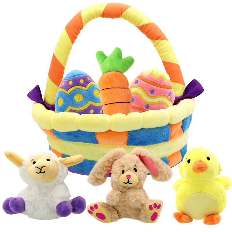 7Pcs Plushies Playset Easter Basket Stuffers